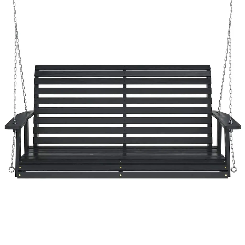 Black Garden Swing Bench with Metal Chains