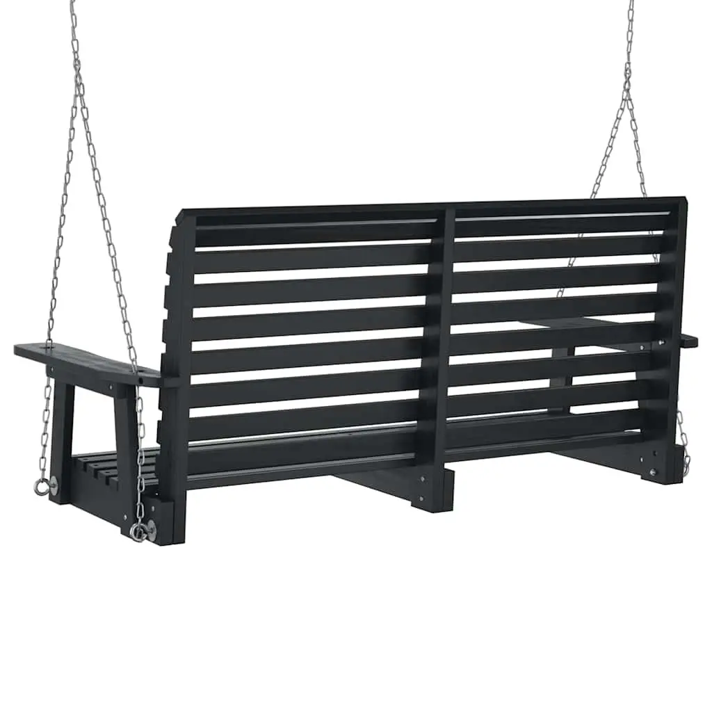 Black Garden Swing Bench with Metal Chains