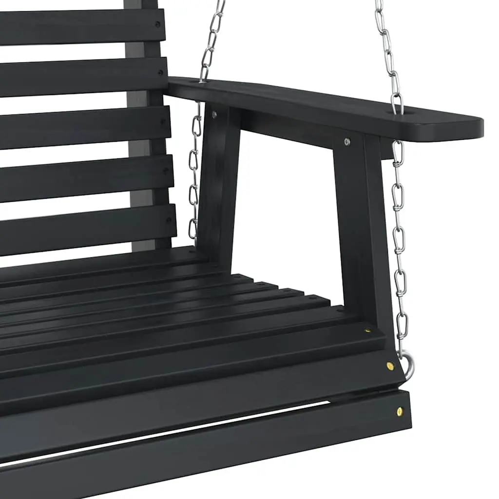 Black Garden Swing Bench with Metal Chains