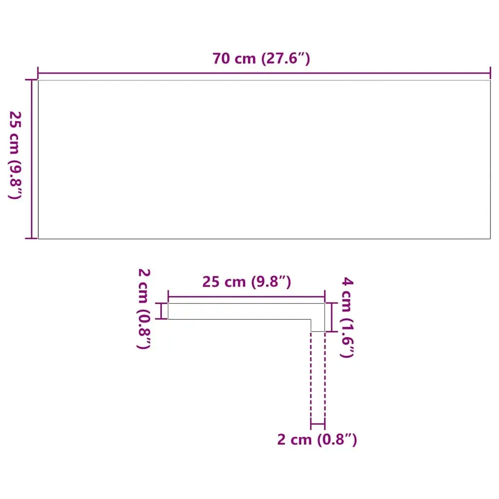 Solid Oak Wood Window Sill 70x25x2 cm Pair