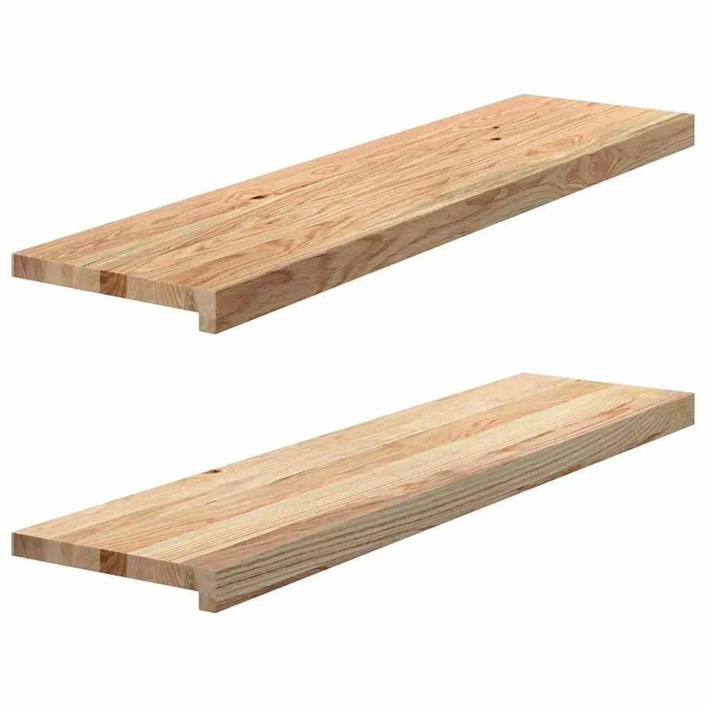 Solid Oak Wood Window Sills Untreated 100x25x2 cm 2 pcs