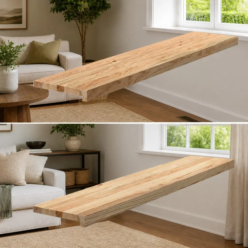 Solid Oak Wood Window Sills, 2 Pcs Natural Ledge Board
