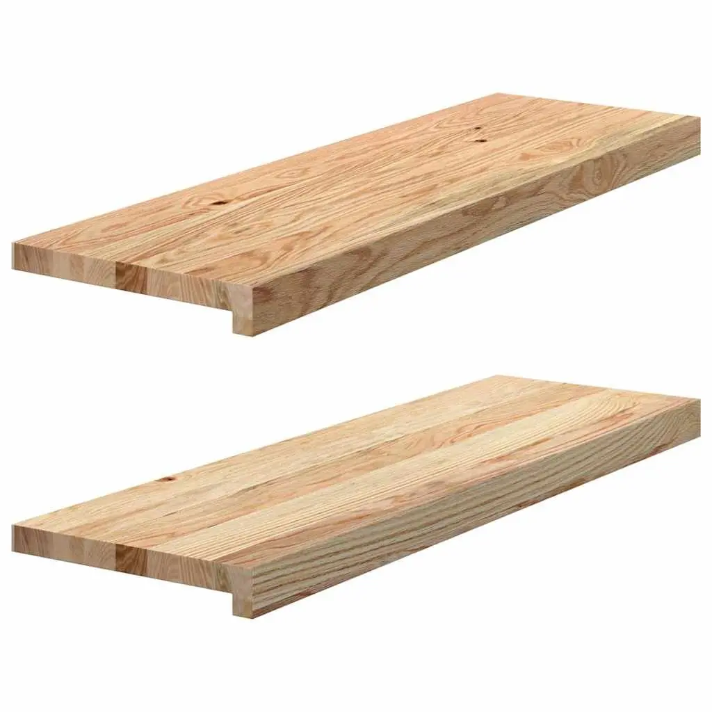 Solid Oak Wood Window Sills 2 pcs 80x30x2 cm