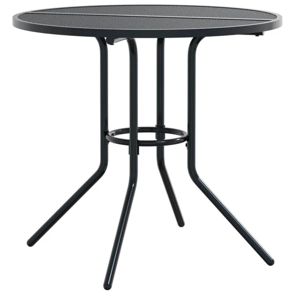 Anthracite Round Patio Table with Mesh Top