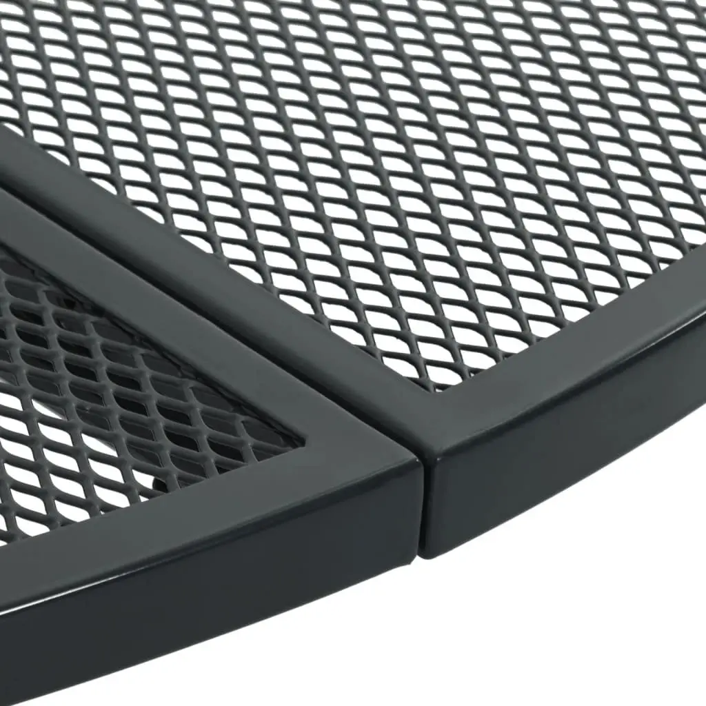 Anthracite Round Patio Table with Mesh Top