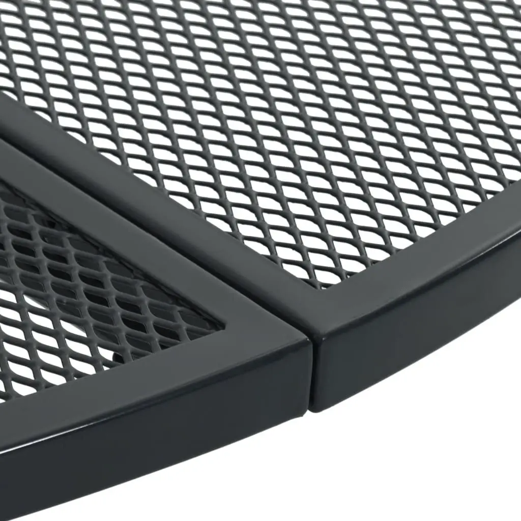 Anthracite Round Patio Table for Outdoor Dining 110cm