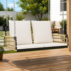 Durable Swing Bench with Cushions for Outdoor Spaces