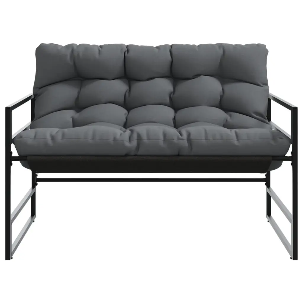Garden Bench Steel Frame 113cm Anthracite Cushion Textilene
