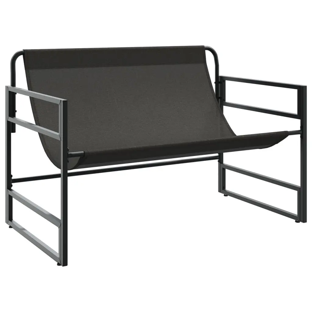 Garden Bench Steel Frame 113cm Anthracite Cushion Textilene
