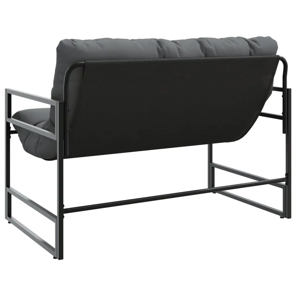 Garden Bench Steel Frame 113cm Anthracite Cushion Textilene