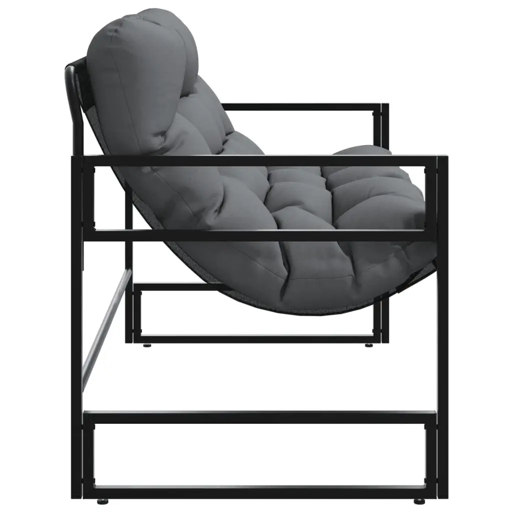 Garden Bench Steel Frame 113cm Anthracite Cushion Textilene