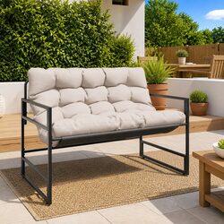 Durable Outdoor Garden Bench with Comfortable Cushion