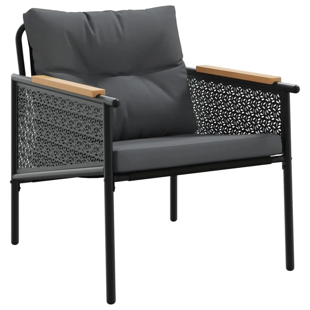 Black Steel Frame Balcony Furniture Set for Outdoors