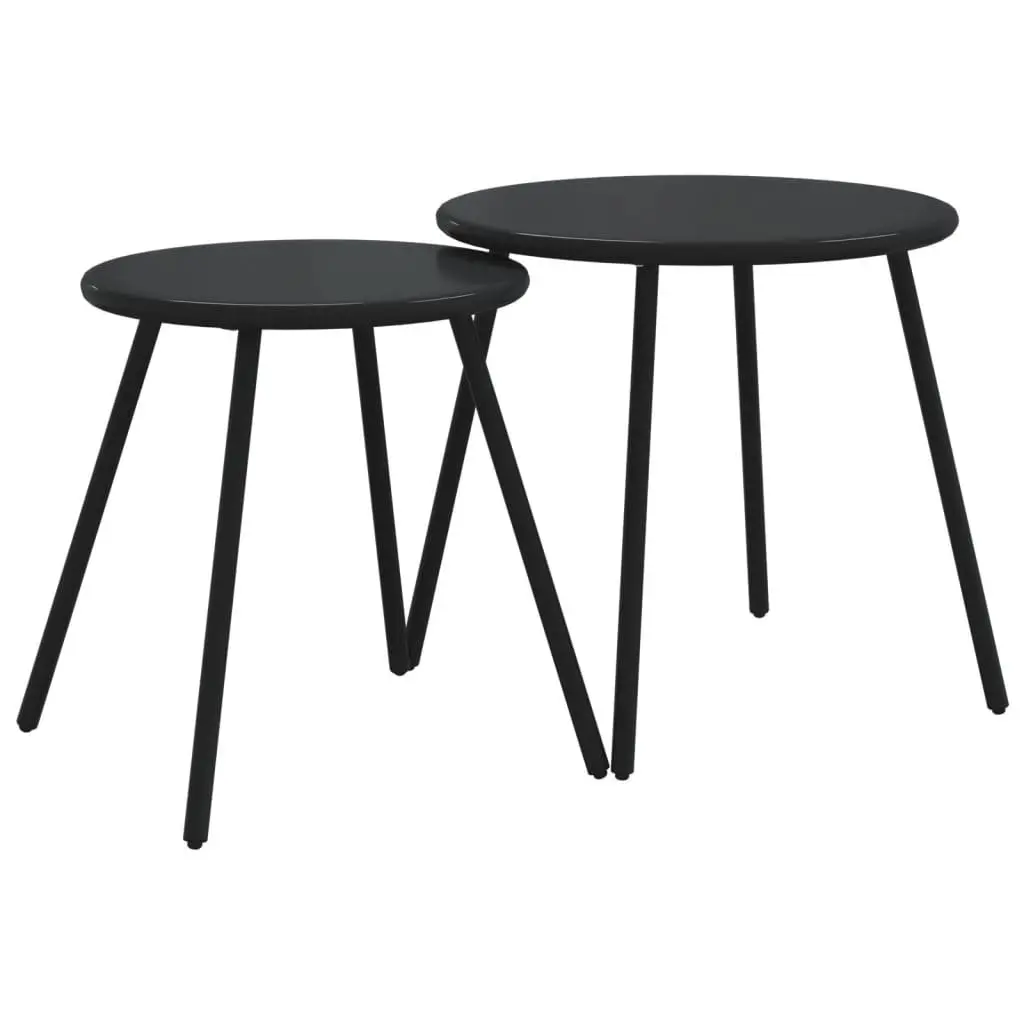 Black Steel Frame Balcony Furniture Set for Outdoors