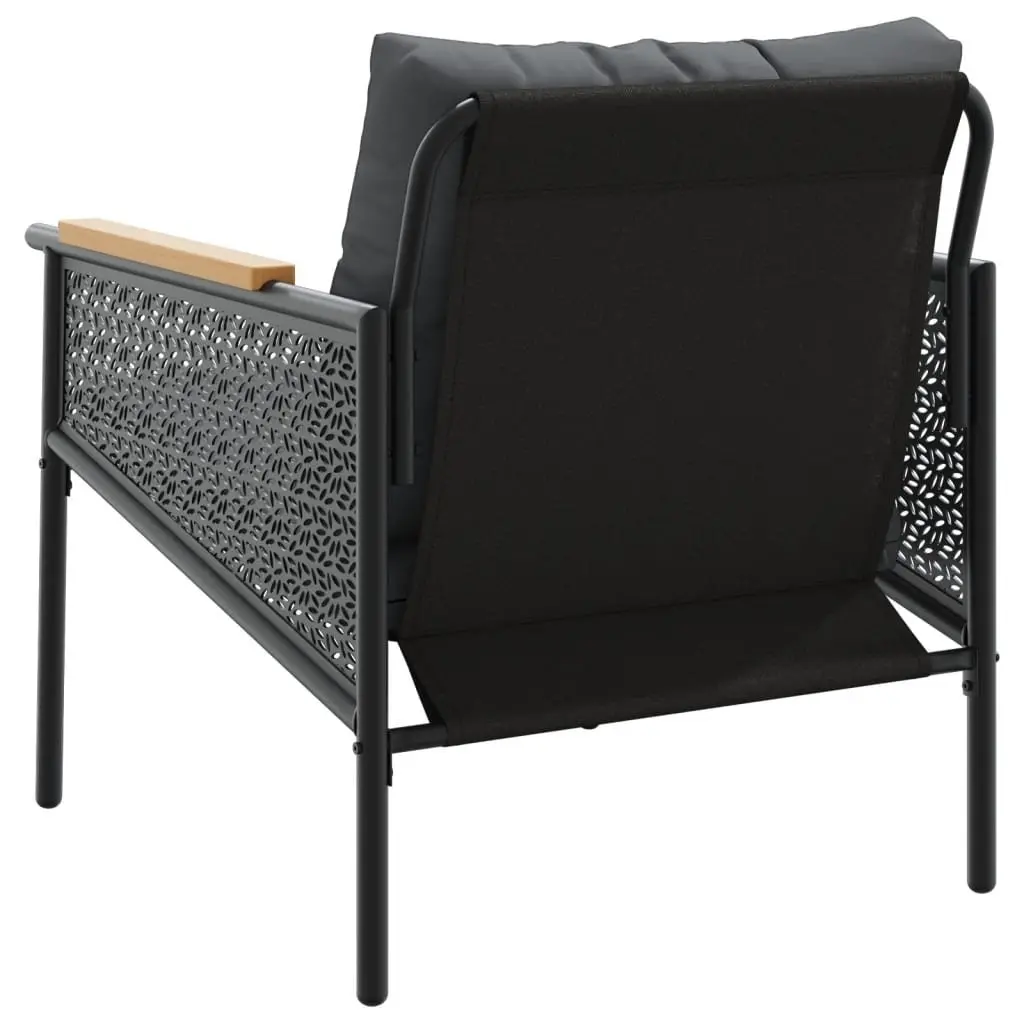 Black Steel Frame Balcony Furniture Set for Outdoors