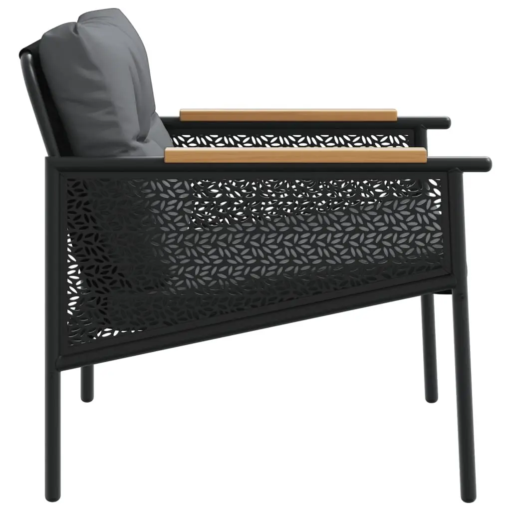Black Steel Frame Balcony Furniture Set for Outdoors