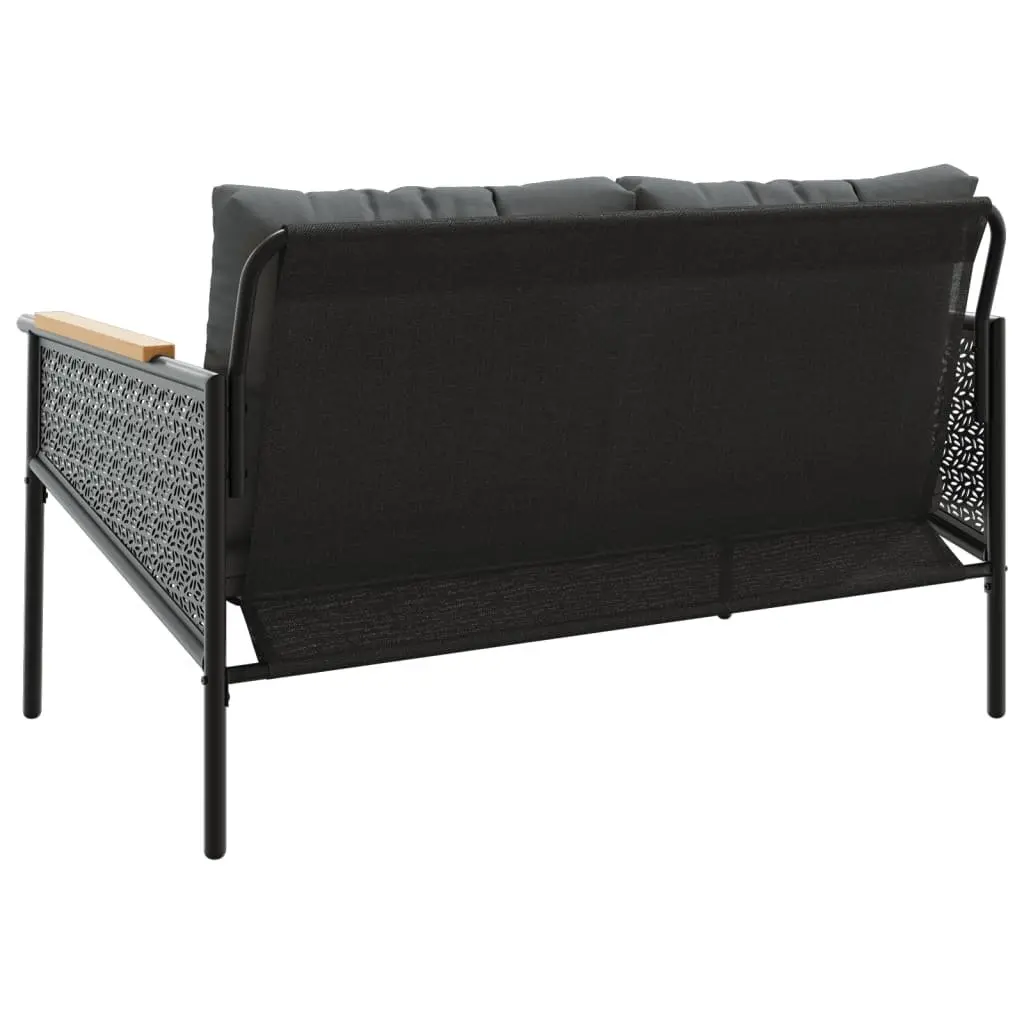 Garden Bench Steel Frame 116cm Black