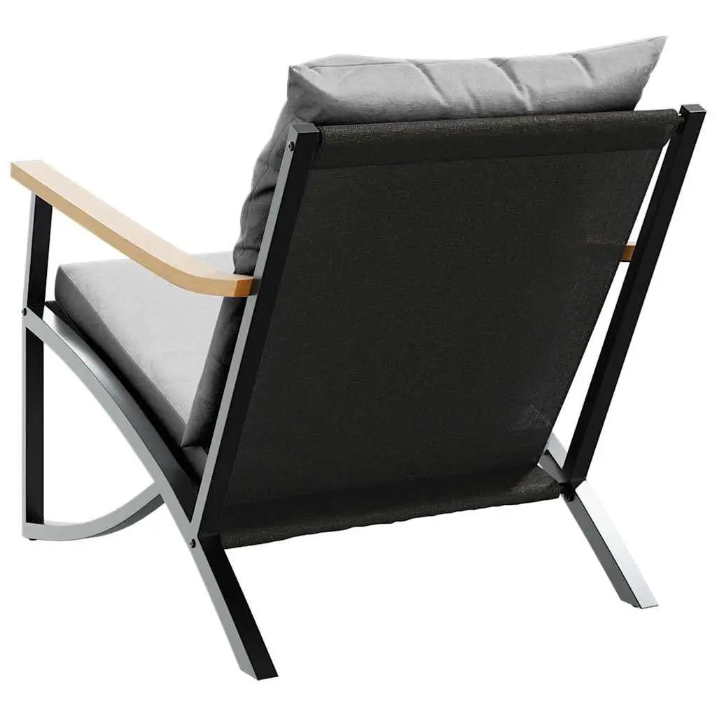 Garden Chairs Textilene Fabric Steel Frame 2 pcs Black Outdoor Seating Set