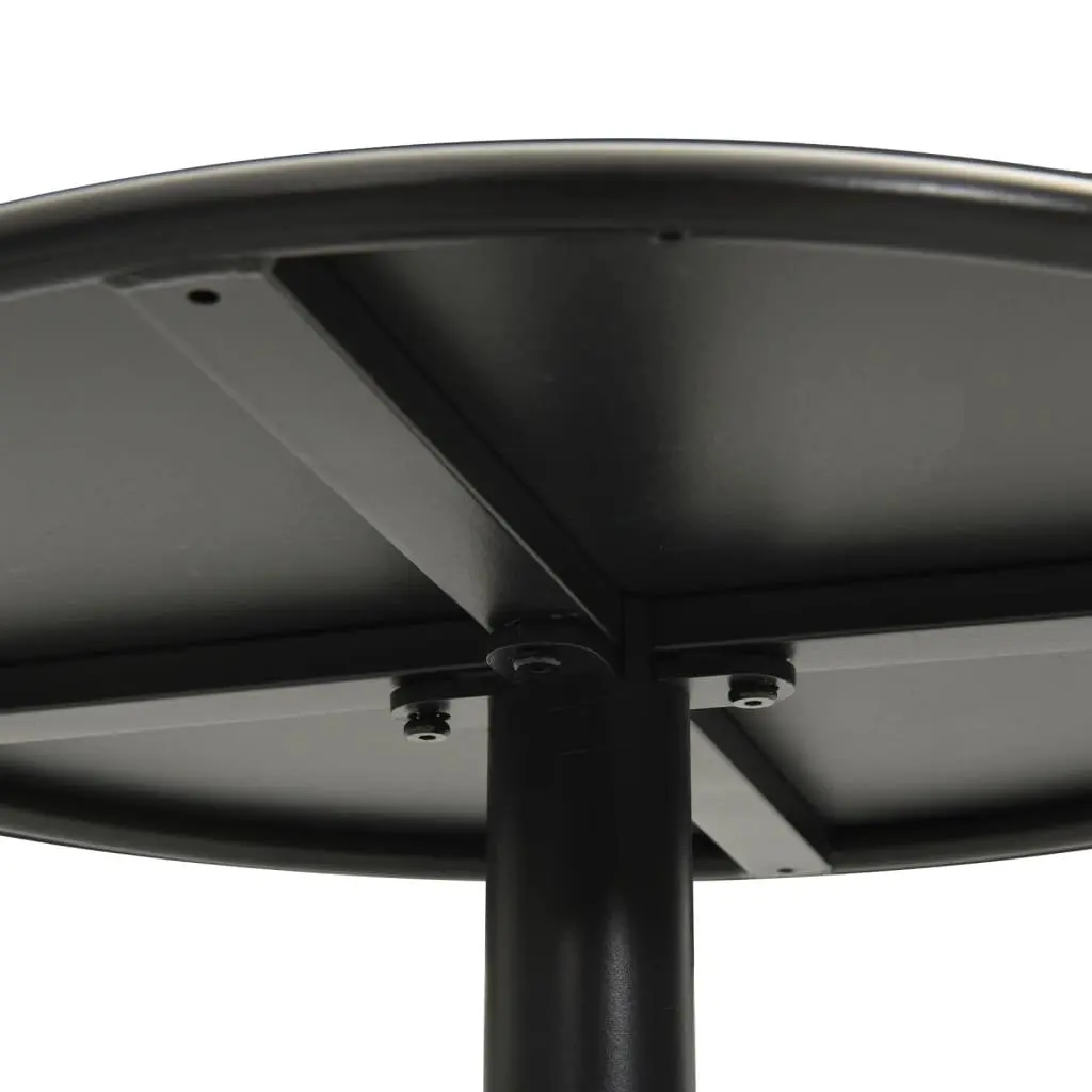 Round Black Garden Table for Outdoor Use Ø50cm
