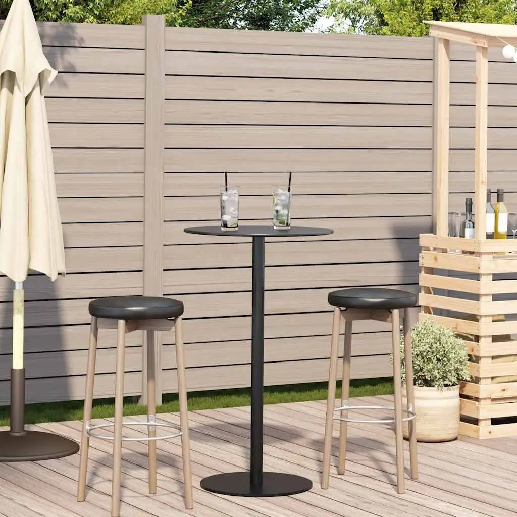 Round Black Garden Table Ø60cm for Outdoor Dining