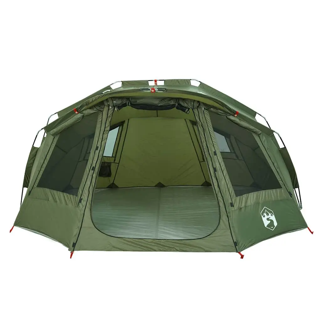 Fishing Tent Polyester 5-Person Waterproof Camping Shelter Olive Green