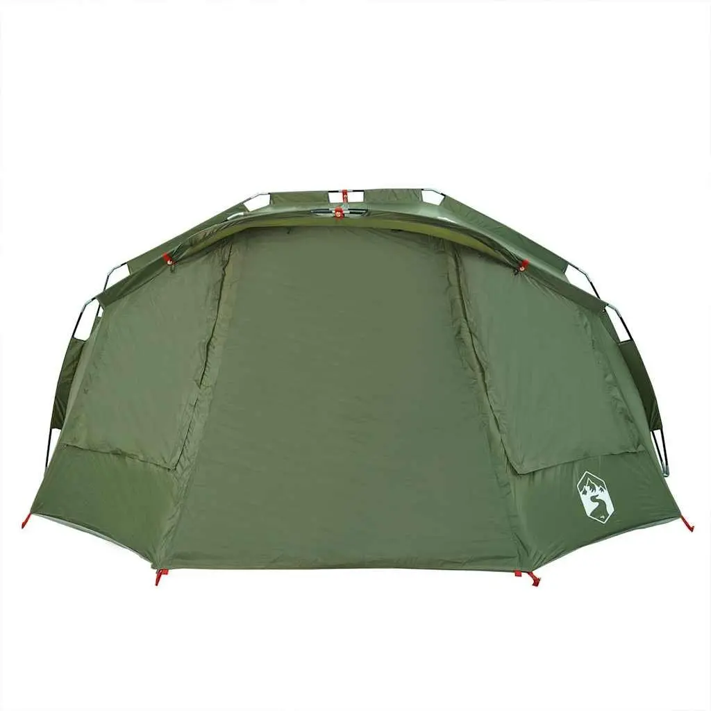 Fishing Tent Polyester 5-Person Waterproof Camping Shelter Olive Green