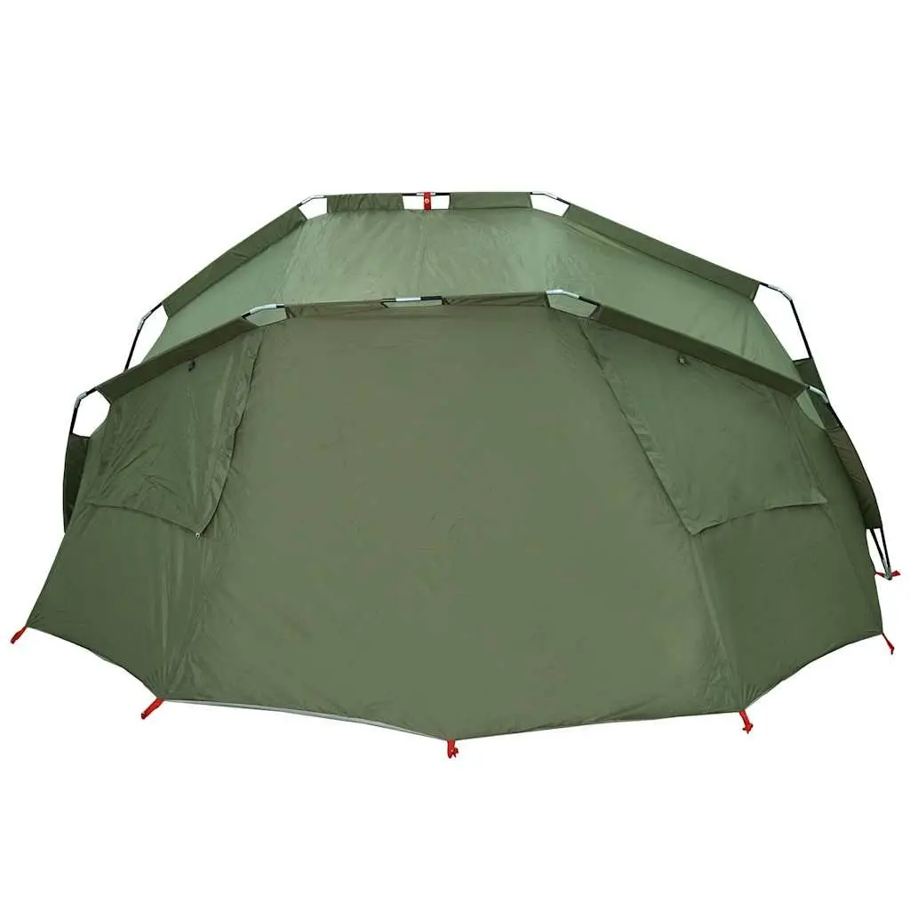 Fishing Tent Polyester 5-Person Waterproof Camping Shelter Olive Green