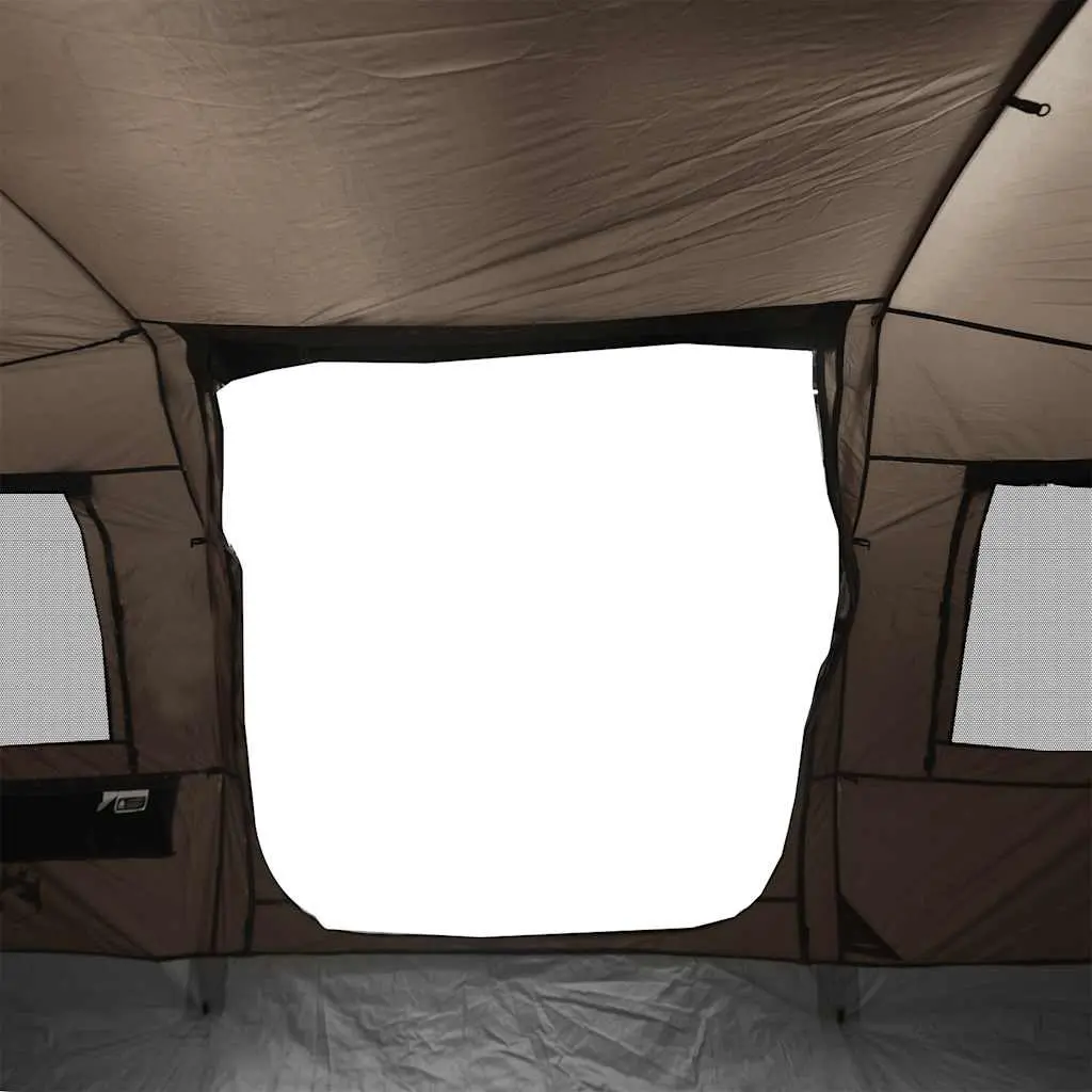 Camping Tent Tunnel 4-Person Brown Waterproof Fibreglass Poles Easy Setup