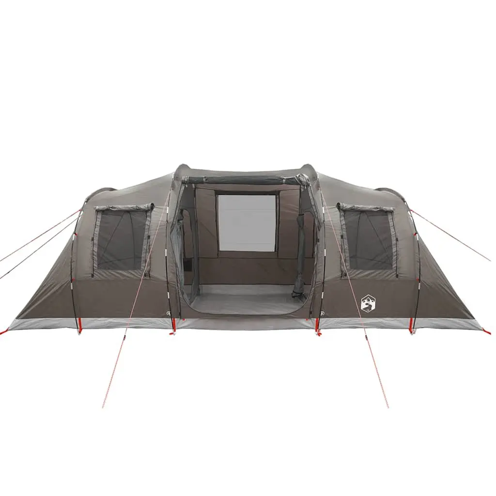 Camping Tent Tunnel 4-Person Brown Waterproof Fibreglass Poles Easy Setup