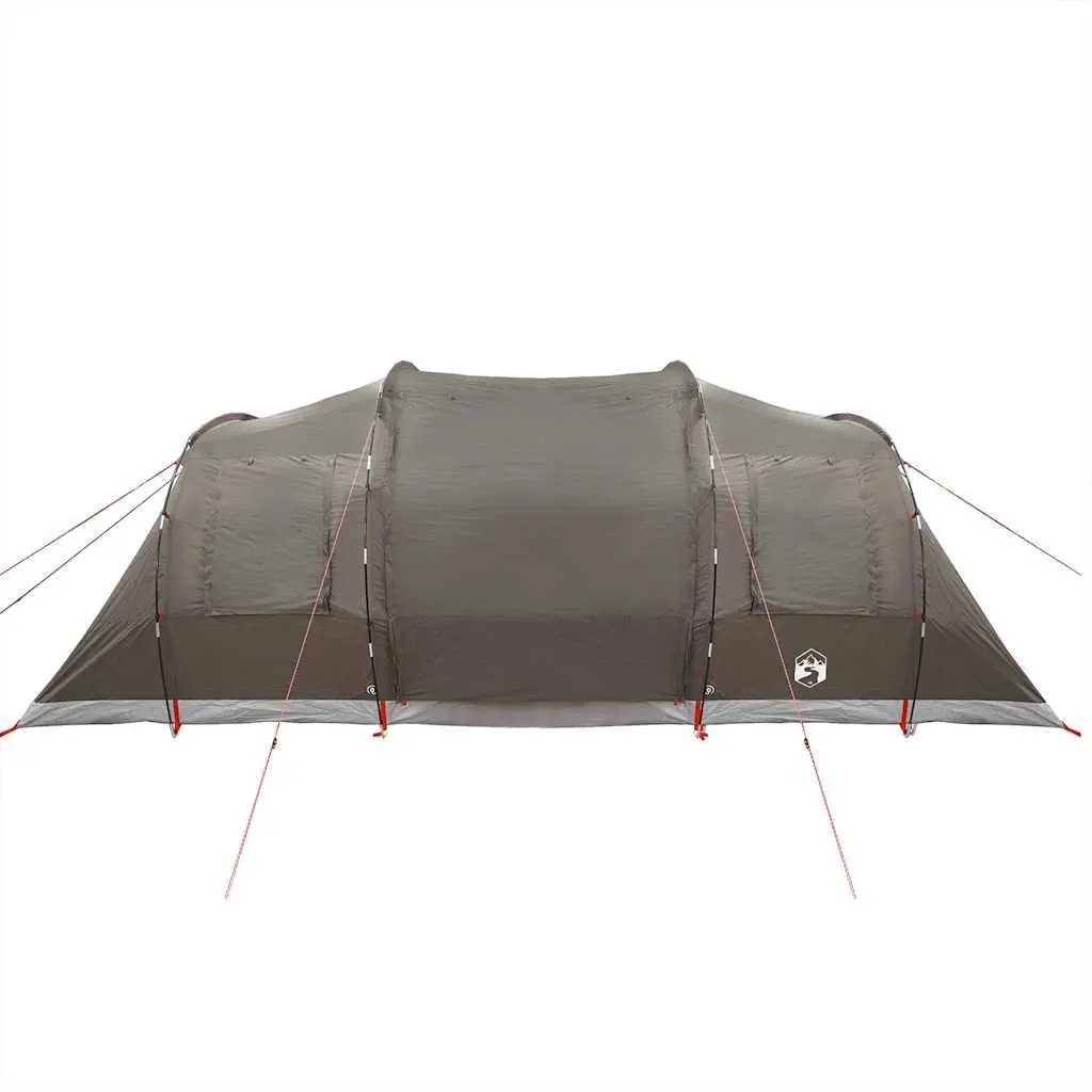Camping Tent Tunnel 4-Person Brown Waterproof Fibreglass Poles Easy Setup