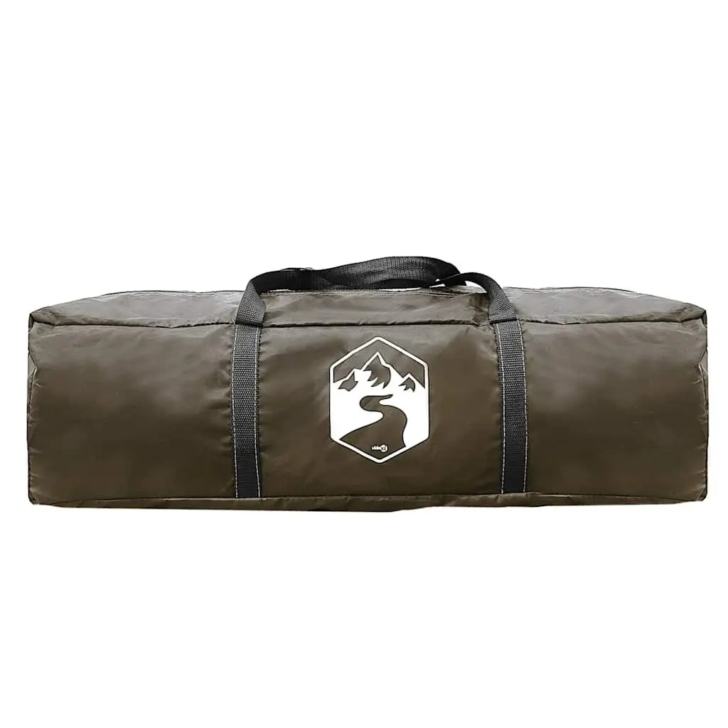 Camping Tent Tunnel 4-Person Brown Waterproof Fibreglass Poles Easy Setup