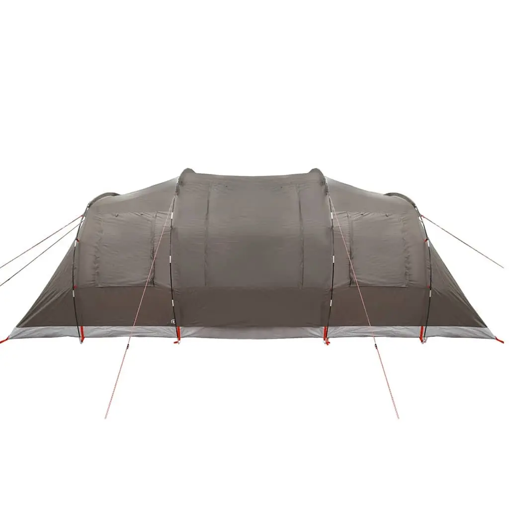 Camping Tent Tunnel 4-Person Brown Waterproof Fibreglass Poles Easy Setup