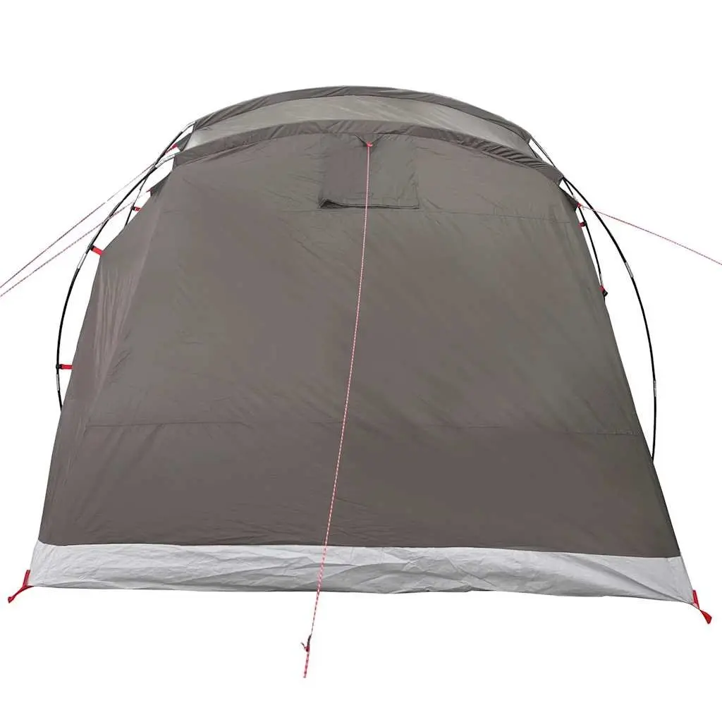 Camping Tent Tunnel 4-Person Brown Waterproof Fibreglass Poles Easy Setup
