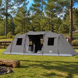 Brown Waterproof Family Tunnel Tent for 6 Persons