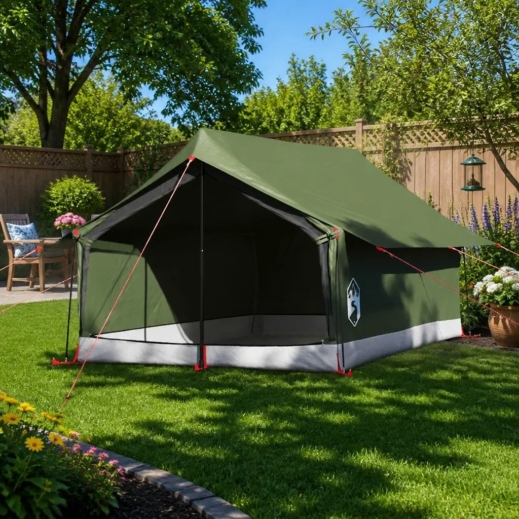 Olive Waterproof 2-Person Camping Tent with Mesh Ventilation