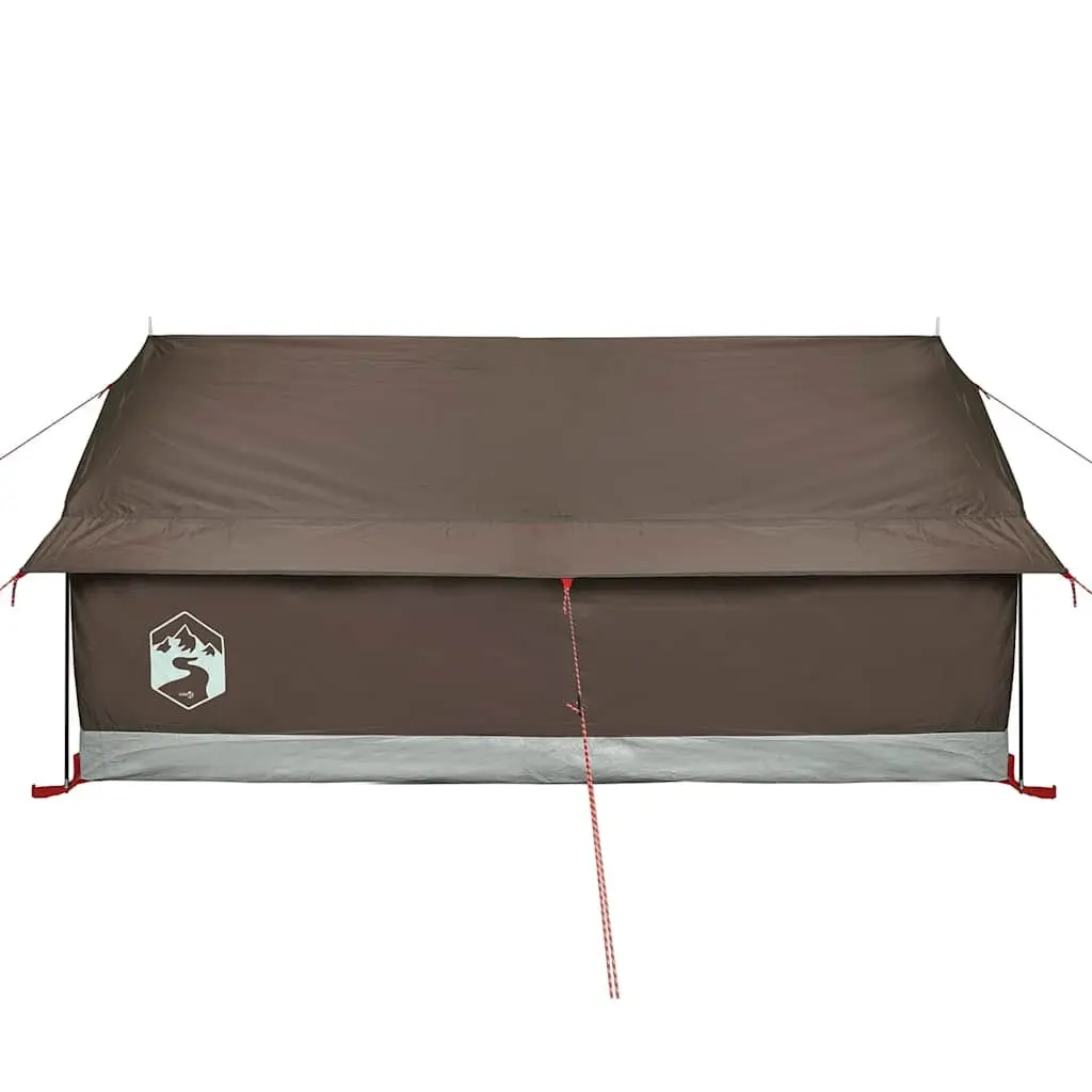 Camping Tent Polyester 2-Person Brown Waterproof Mesh Ventilation Portable Easy Setup