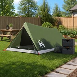Durable 2-Person Green Camping Tent with Mosquito Protection