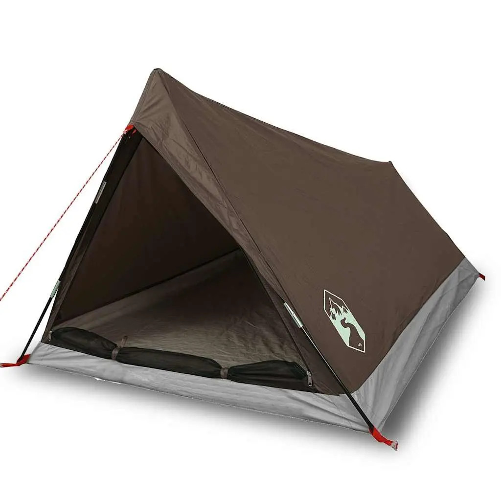 2-Person Brown Camping Tent with Mosquito Mesh
