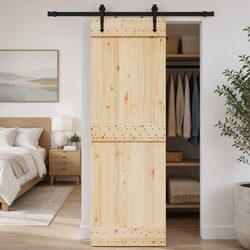 Sliding Door Hardware Kit 152.5cm Steel Track Rail System Black