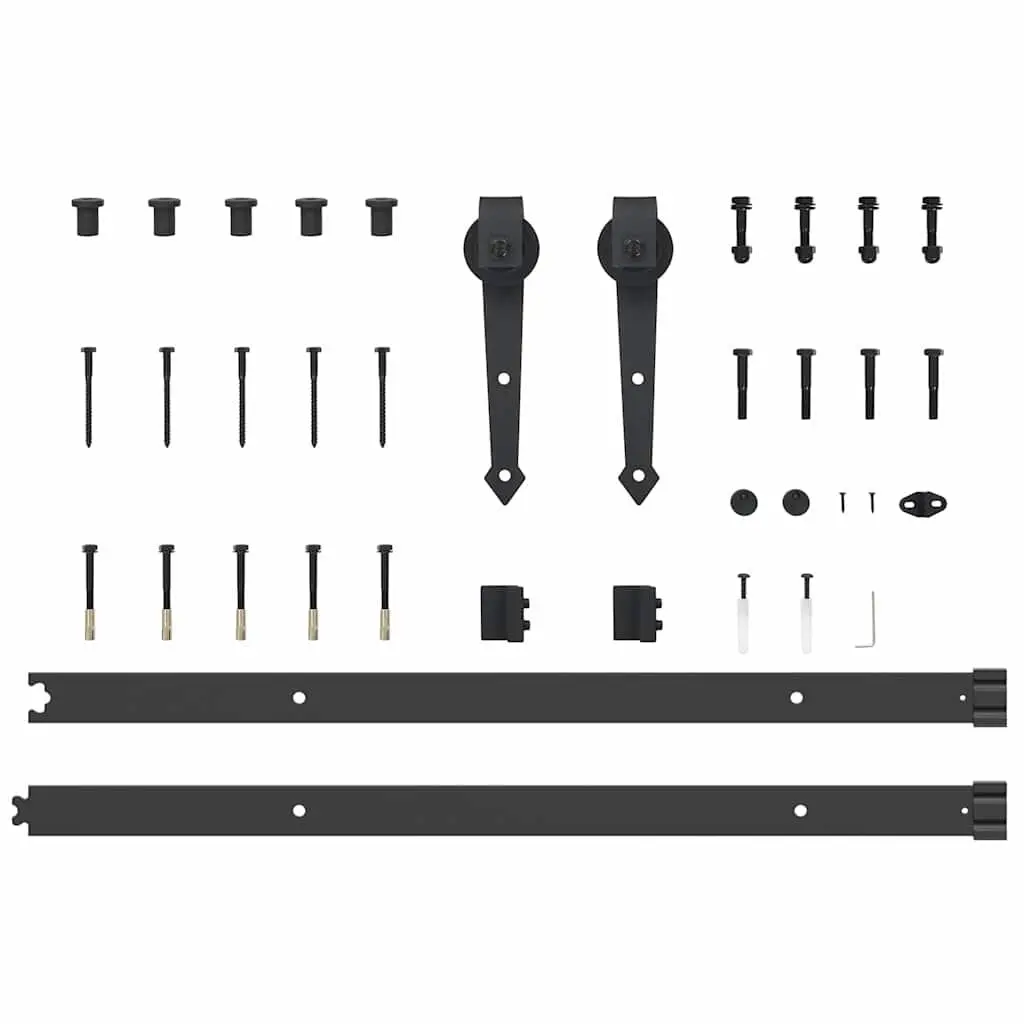 Black Sliding Door Hardware Kit 152.5cm