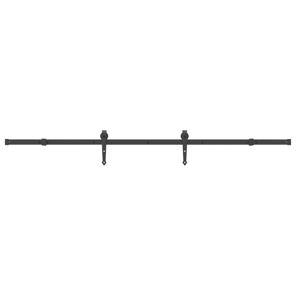 Steel Sliding Door Hardware Kit 213.5cm Black