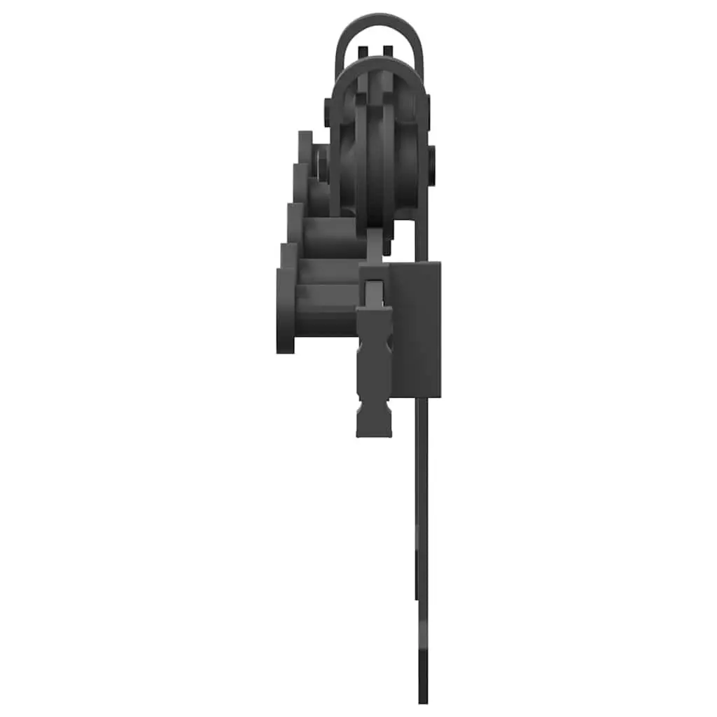 Steel Sliding Door Hardware Kit 213.5cm Black