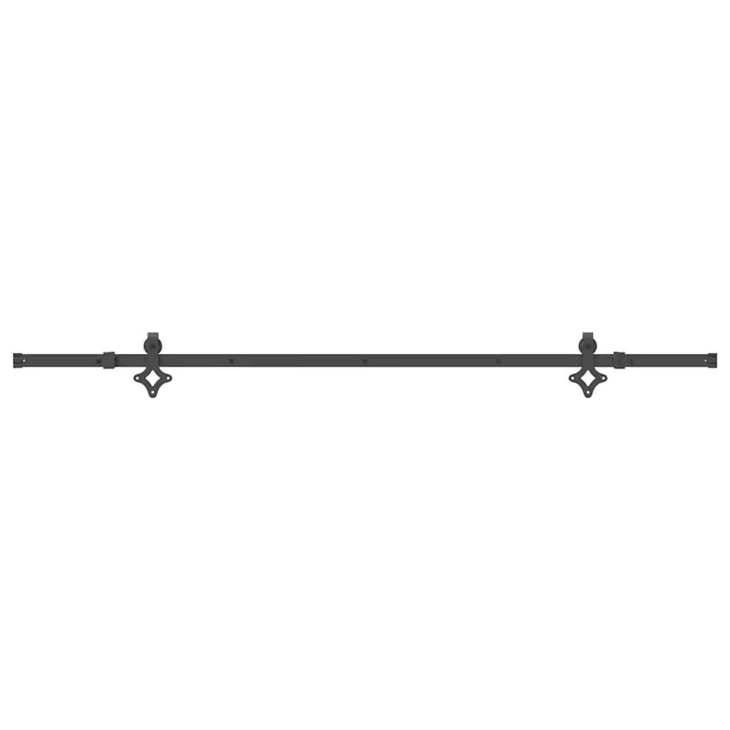 Sliding Door Hardware Kit Powder-coated Steel 213.5cm Black