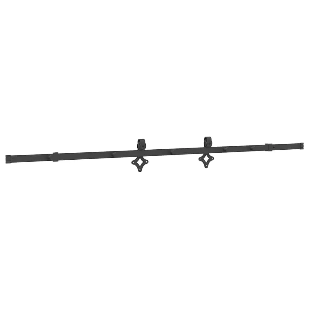 Sliding Door Hardware Kit Powder-coated Steel 213.5cm Black