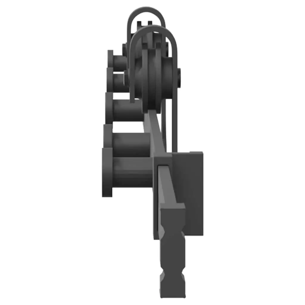 Sliding Door Hardware Kit Powder-coated Steel 213.5cm Black