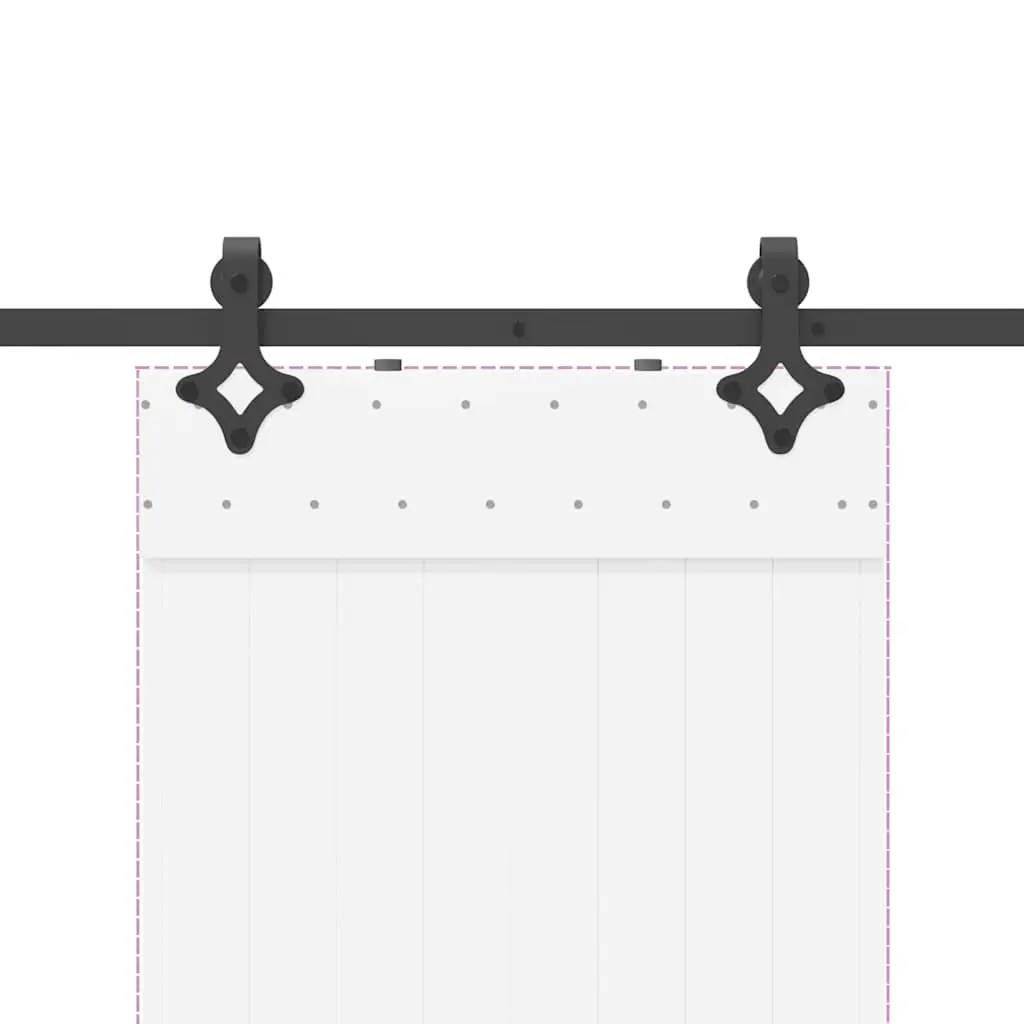Sliding Door Hardware Kit Powder-coated Steel 213.5cm Black