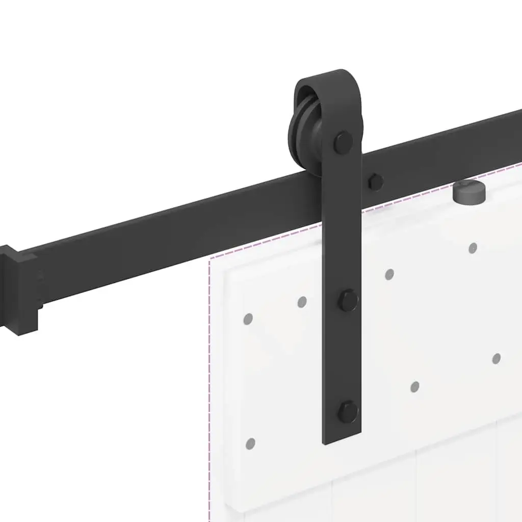 Black Sliding Door Hardware Kit 152.5cm
