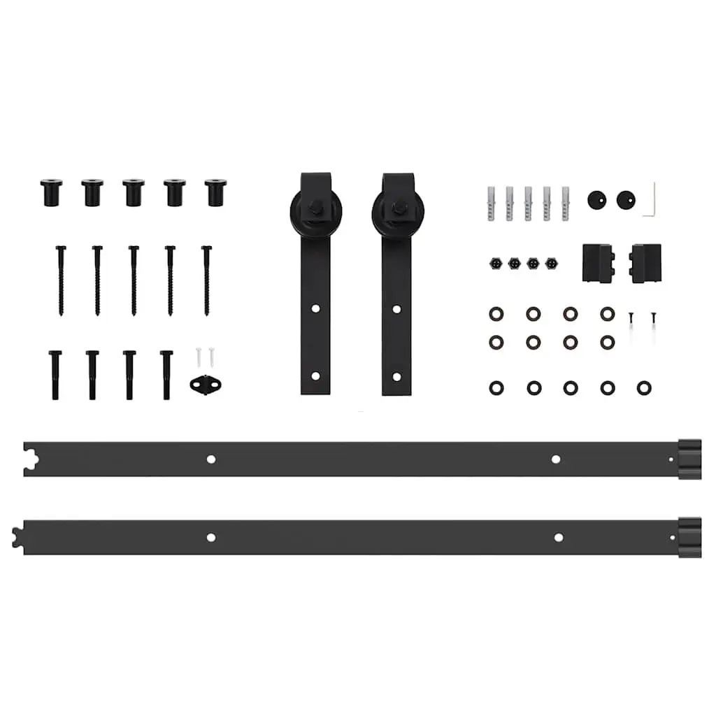 Black Sliding Door Hardware Kit 152.5cm