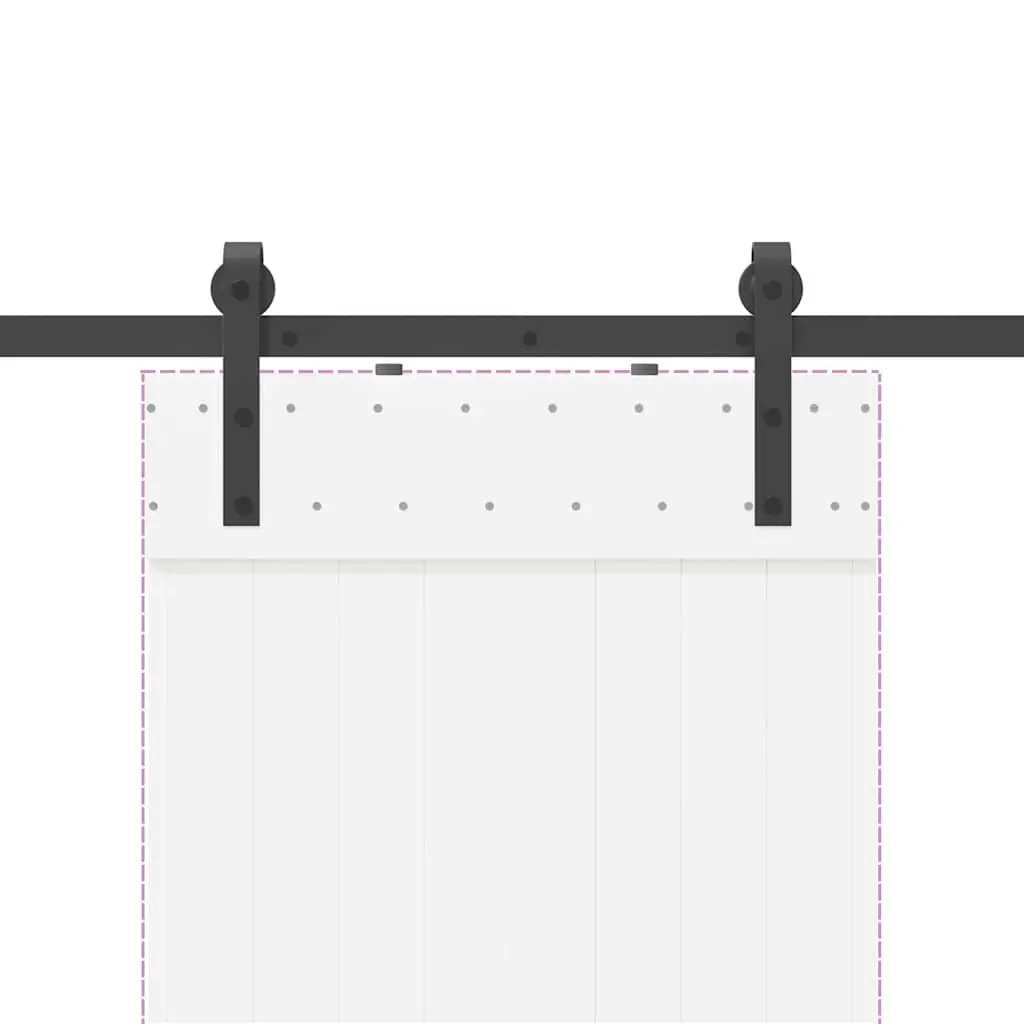 Sliding Door Hardware Kit Powder-coated Steel 213.5cm Black