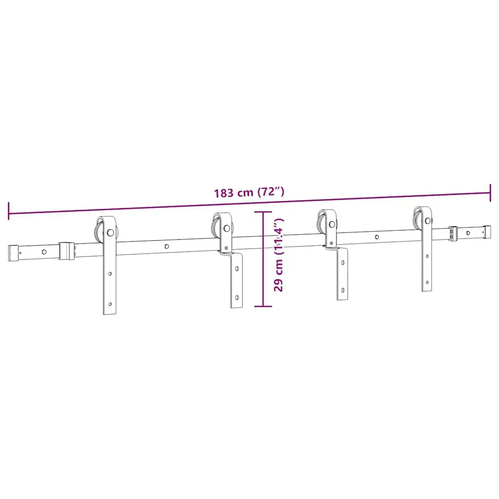 183cm Steel Sliding Door Hardware Kit with Smooth Operation
